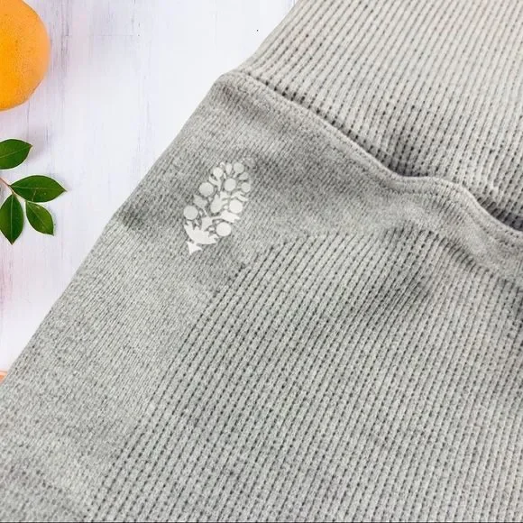 Free People FP Movement Happiness Runs Ribbed High Rise Bike Shorts NWOT - Picture 7 of 8